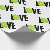 Green Tennis Ball LOVE Cadeaupapier (Hoek)