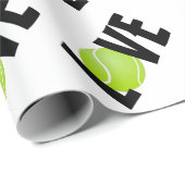 Green Tennis Ball LOVE Cadeaupapier (Rol Hoek)