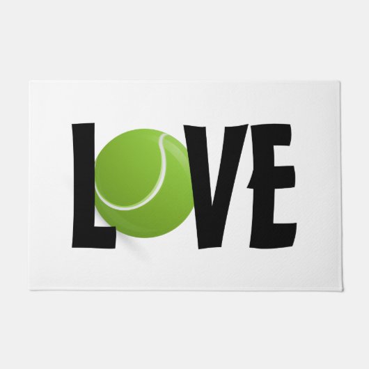 Green Tennis Ball LOVE Deurmat (Voorkant)