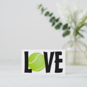 Green Tennis Ball LOVE Visitekaartje (Staand voorkant)