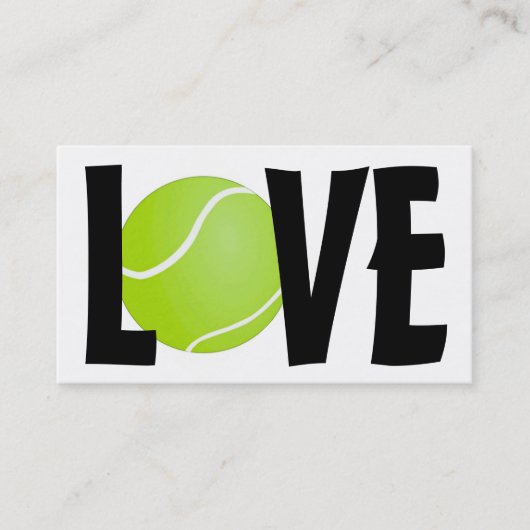 Green Tennis Ball LOVE Visitekaartje (Voorkant)