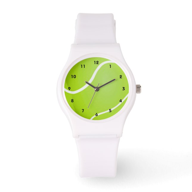 Green Tennis Ball Sporty Horloge (Voorkant)