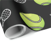 Green Tennis Balls en Rackets Athlete Sport White Cadeaupapier (Rol Hoek)