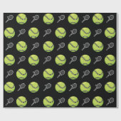 Green Tennis Balls en Rackets Athlete Sport White Cadeaupapier (Vlak)