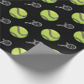Green Tennis Balls en Rackets Athlete Sport White Cadeaupapier (Hoek)