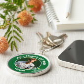 Green Tennis Player Photo High School Spirit Sleutelhanger (Zijkant)