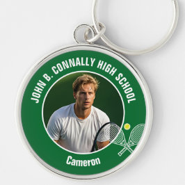 Green Tennis Player Photo High School Spirit Sleutelhanger