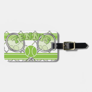 Green Tennis 🎾 Rackets en Balls Bagagelabel