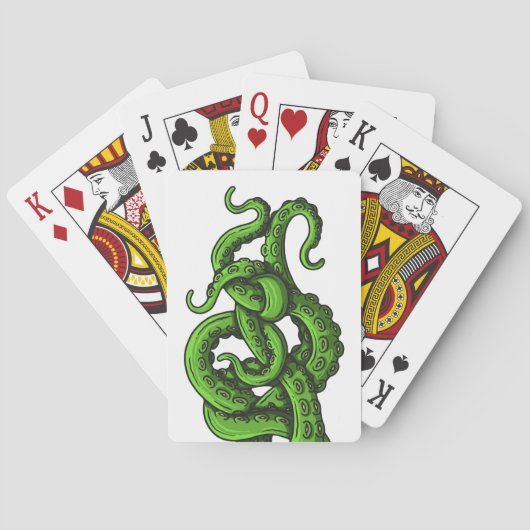 Green Tentacles Pokerkaarten (Achterkant)