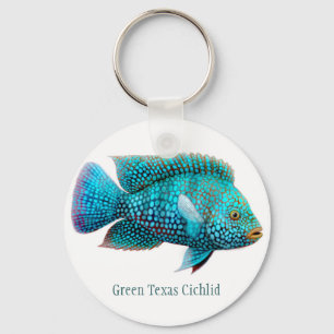 Green Texas Cichlid Fish Sleutelhanger
