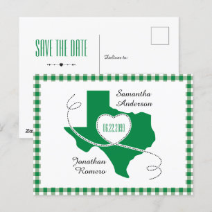 Green Texas Curling Ribbon Save the Date Briefkaart