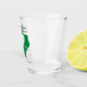 Green Texas Curling Ribbon Wedding Date Shot Glas (Rechts)