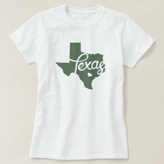 Green Texas Heart T-shirt (Design voorkant)