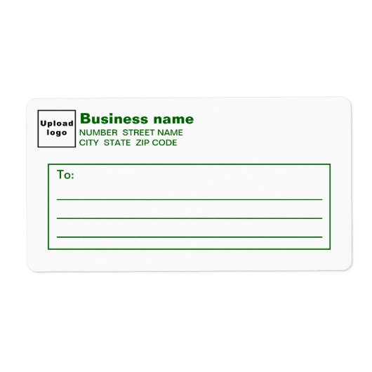 Green Text Business Shipping Label (Voorkant)