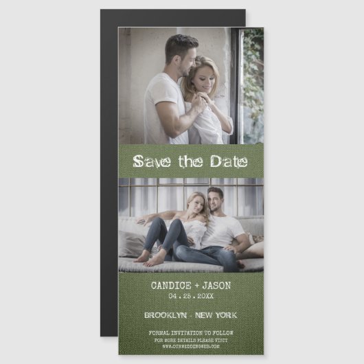 Green Textile Engaged Romantic Couple (Voorkant / Achterkant)