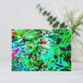 Green texture abstract invitation,Green calming Kaart (Staand voorkant)