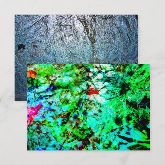 Green texture abstract invitation,Green calming  Kaart (Voorkant / Achterkant)