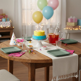 Green Textured 9" Square Paper Plate for Events Papieren Bordje