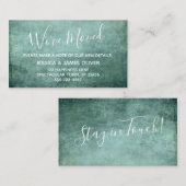 Green Textured Grunge "We hebben ons verplaatst Informatiekaartje (Voorkant / Achterkant)