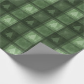 Green Textured Plaid With Fir Trees Christmas Cadeaupapier (Hoek)