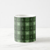 Green Textured Plaid With Tree Silhouettes Festive Koffiemok (Center)