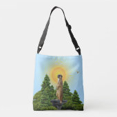 'Green Thang' Meerkat & Dragonfly (Afbeelding acht Crossbody Tas (Achterkant)