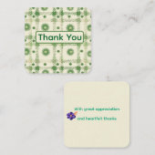 Green Thank You Card Notitiekaartje (Voorkant / Achterkant)