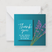 Green Thank You Card with Purple Floral Design Notitiekaartje (Voorkant)