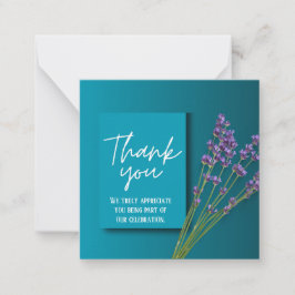 Green Thank You Card with Purple Floral Design Notitiekaartje