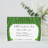 Green Theater Curtains RSVP-kaart Kaart (Staand voorkant)