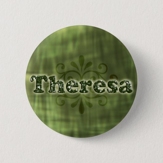 Green Theresa Ronde Button 5,7 Cm (Voorkant)