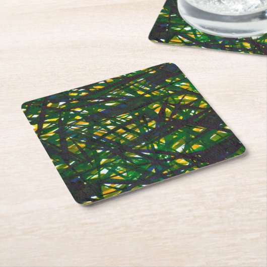 Green Thicket II Kartonnen Onderzetters (Schuin)