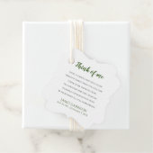 Green Think of Me Celebration of Life Candle Bedankjes Labels (In situ)