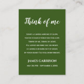 Green Think Of Me Gedicht Viering van het Leven Ka Plaatskaartje (Voorkant)