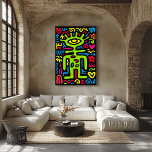 Green Third Eye Alien - Funky Neon Pop Art Wall Poster<br><div class="desc">De visionaire groene alien met een derde oog gloeit met neon energie en kosmische charme. Een funky mix van abstracte doodles en levendige kleuren maakt dit stuk ideaal voor liefhebbers van psychedelische pop kunst en eigenzinnige buitenaardse esthetiek.</div>