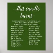 Green This Candle Burns Class Reunion Memorial Poster (Voorkant)