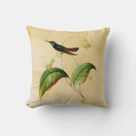 Green Throated Mango Hummingbird Waterverf Pillow Kussen