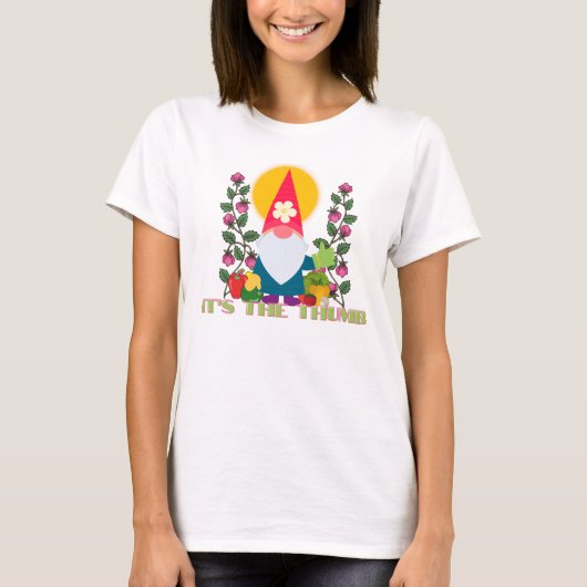 Green Thumb Garden Gnome T-shirt (Voorkant)