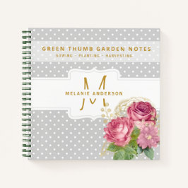 Green Thumb Gardeners Journal Pink Gold Rozen Notitieboek