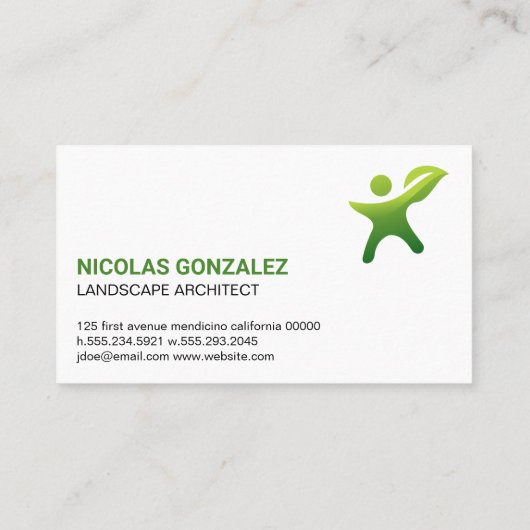 Green Thumb Leaf Logo Visitekaartje (Achterkant)