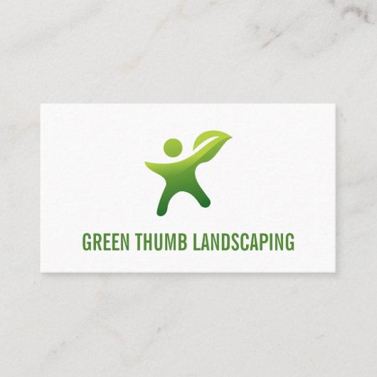 Green Thumb Leaf Logo Visitekaartje (Voorkant)