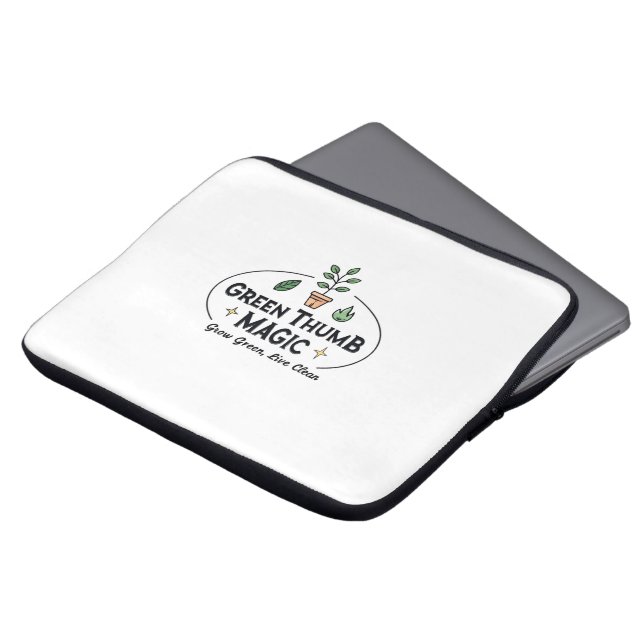 Green Thumb Magic | Urban Gardening  Laptop Sleeve (Voorkant top)