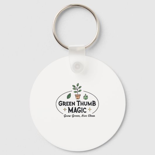 Green Thumb Magic | Urban Gardening T-Shirt Sleutelhanger (Voorkant)
