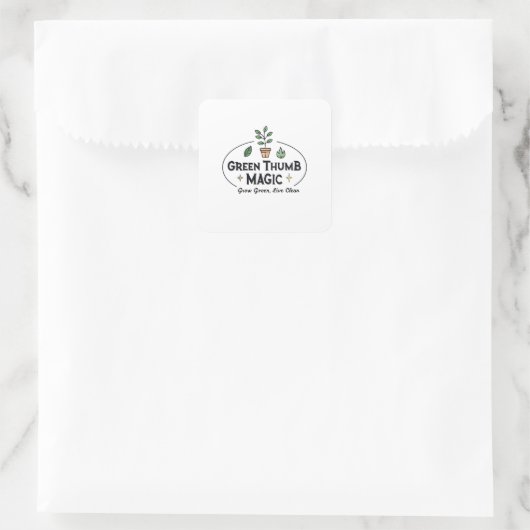 Green Thumb Magic | Urban Gardening T-Shirt Vierkante Sticker (Tas)