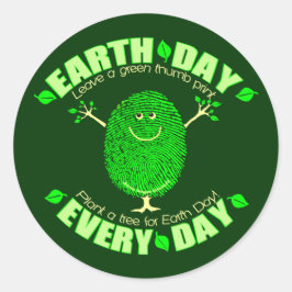 Green Thumb Print Environment Earth Day Sticker