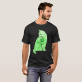Green Tie Dye Cat Shamrocks St. Patricks Day Lucky T-shirt (Voorkant volledig)