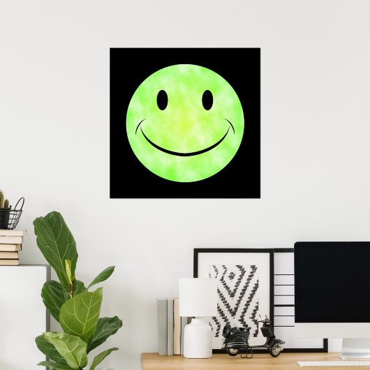 Green Tie Dye Face Poster (Thuiskantoor)