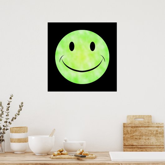 Green Tie Dye Face Poster (Keuken)
