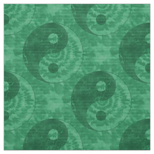 Green Tie Dye Yin Yang Symbol Stof