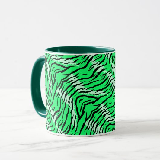 Green Tiger Animal Skin Pattern Design  Mok (Voorkant links)